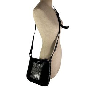 Genuine M. GEMI Black Leather The Rosetta Crossbody Shoulder Bag Made In Italy